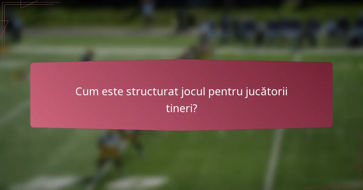 Cum este structurat jocul pentru jucătorii tineri?